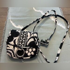 Brand new Vera Bradley small black and white floral crossbody